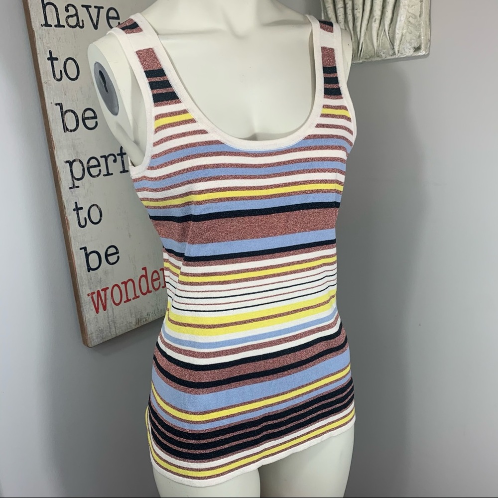 Amaryllis striped knit tank shell
